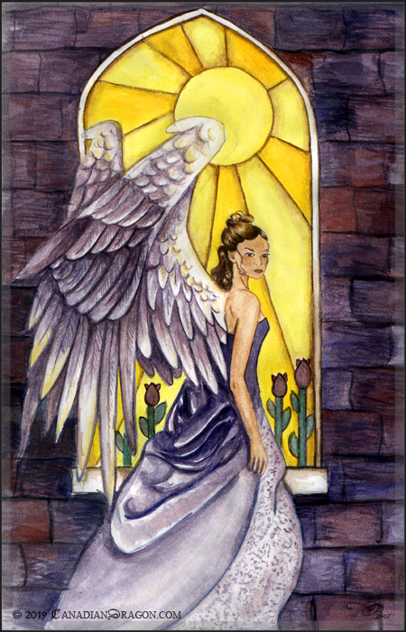 Spring Angel Watercolor Painting
