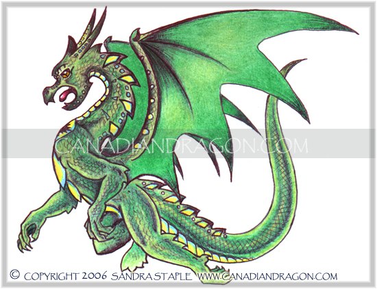 Green Dragon Doodle Sketch